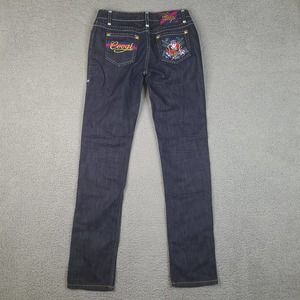 Googi Jeans Womens Size 3/4‎ Blue (29x32.5) Embroidered Detailed Denim